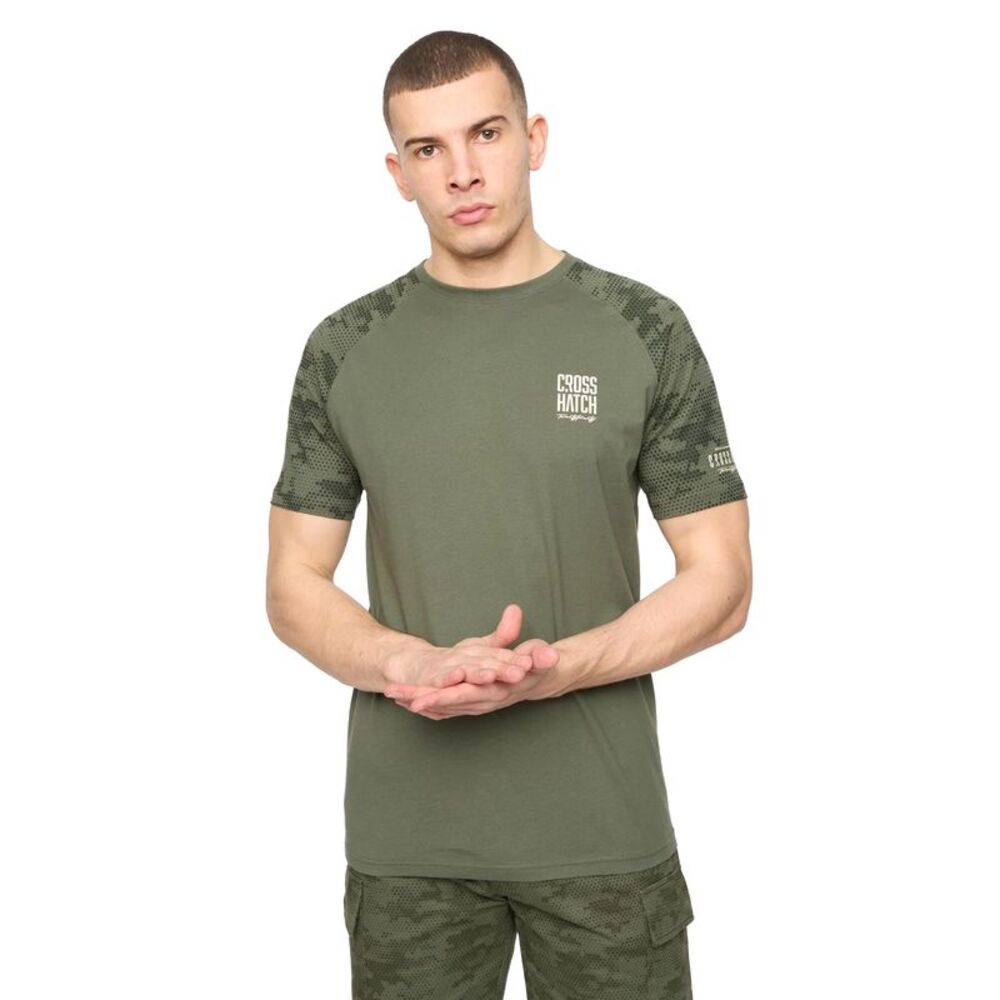Crosshatch Mens Janscore T-Shirt / Deep Olive